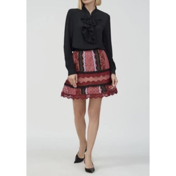 Self-Portrait A-Line Lace Mini Skirt - Picture 8 of 8